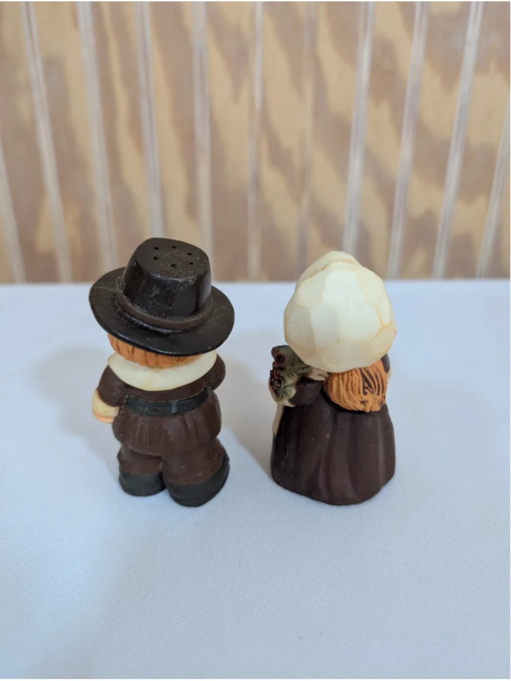 Vintage Thanksgiving Pilgrim Salt & Pepper Shaker Set by Hallmark Cards